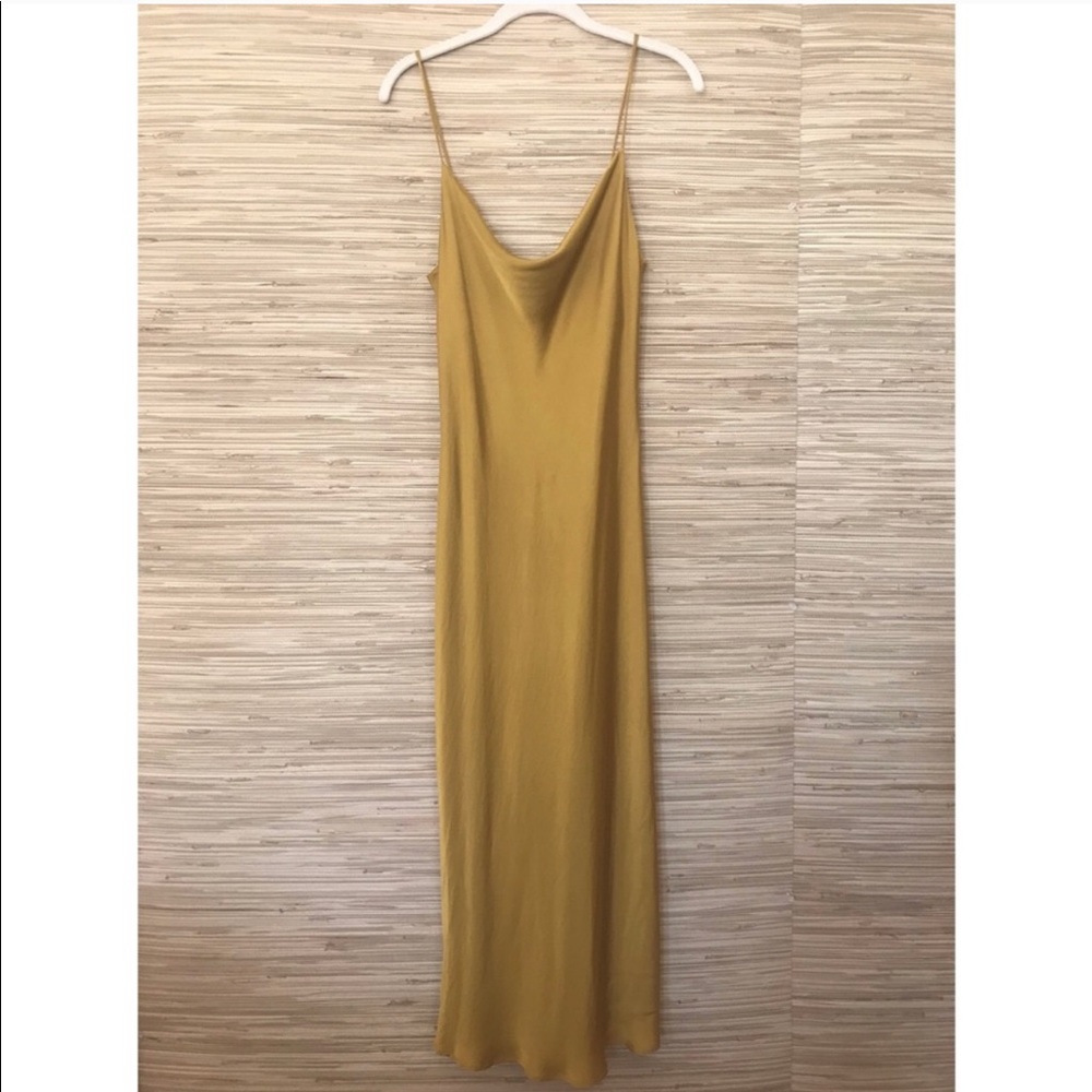 Zara gold slip dress